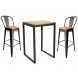 NEVADA - Heigh dining set steel/solid clear wood