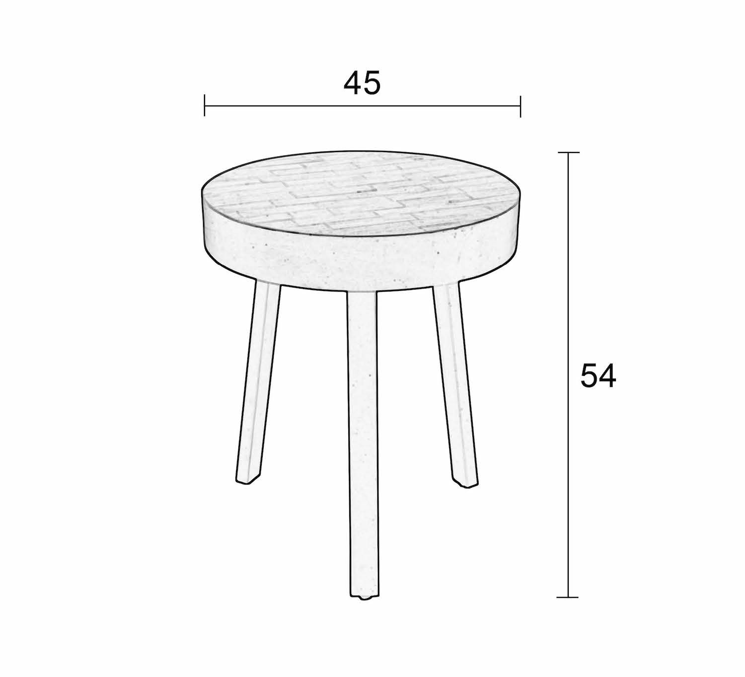 HAVANE - Low round wooden table