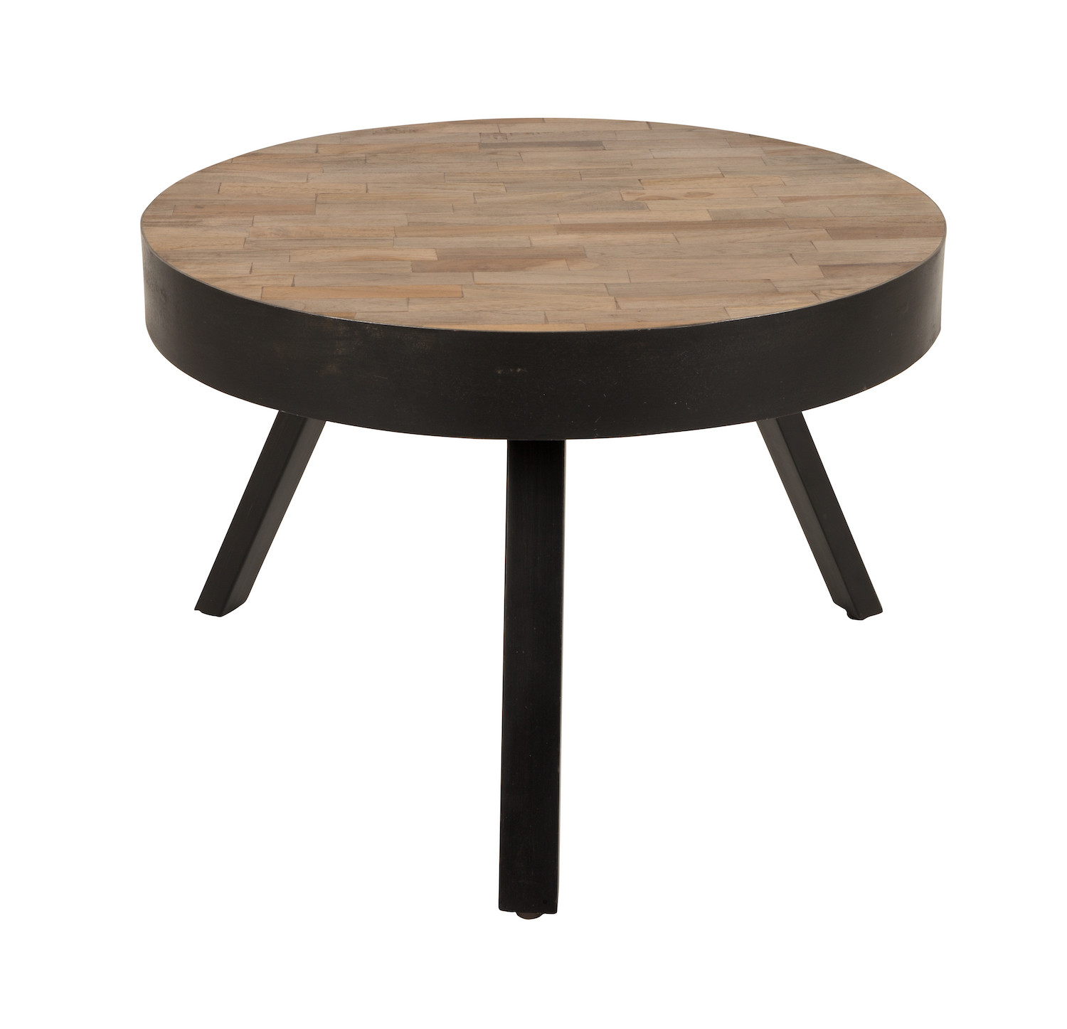 Low round wooden table