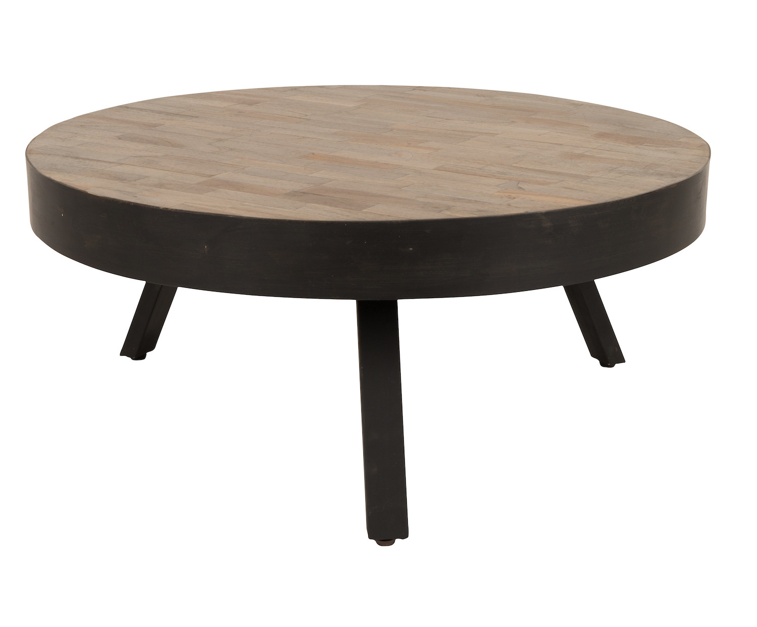 Low round wooden table