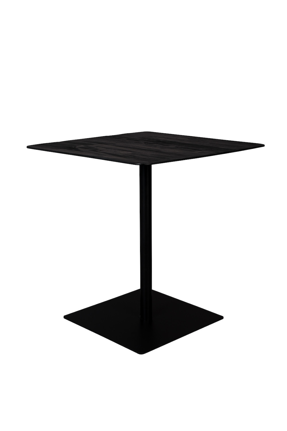 BRAZA - Table carrée en acier et  plaquage de pin noir L 70