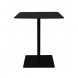 BRAZA - Table de comptoir carrée en acier et  bois noir L 70