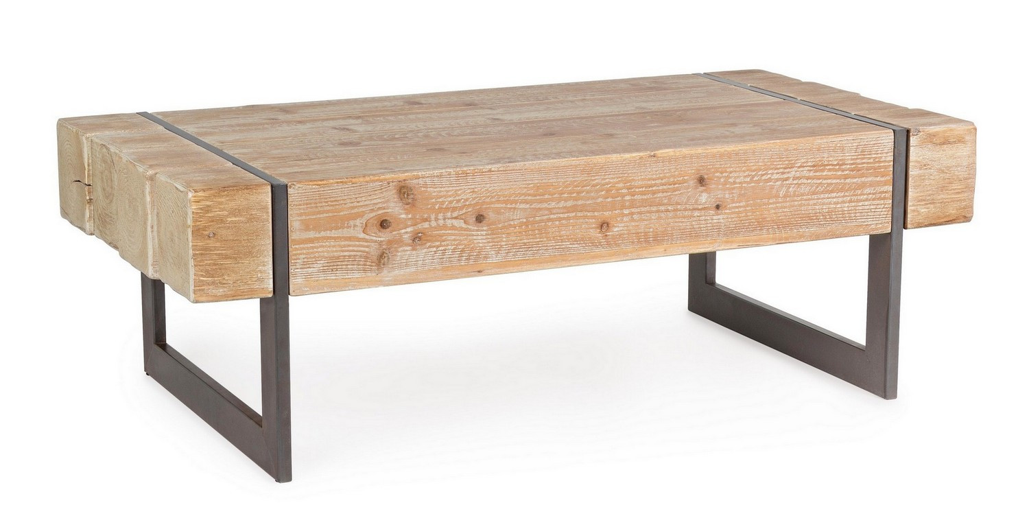 Table basse salon bois poutre sapin