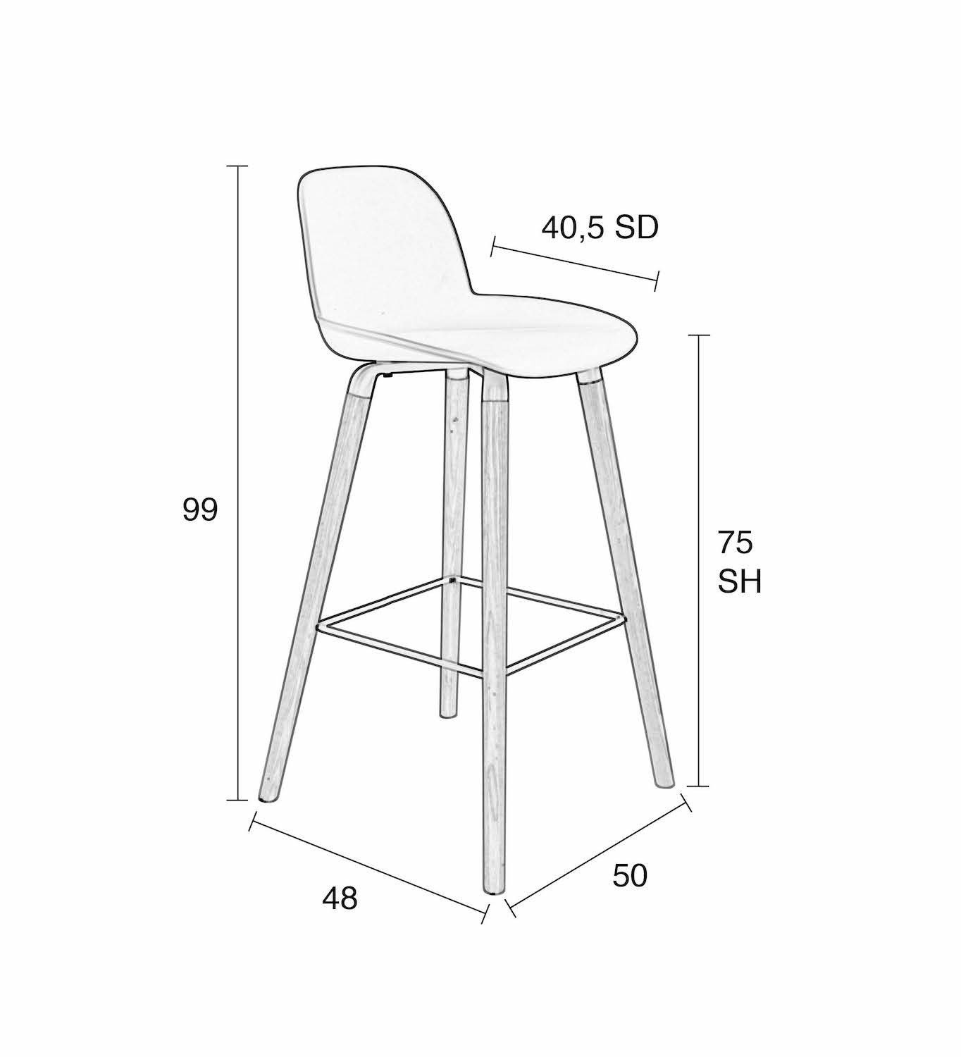 ALBERT KUIP - Scandinavian white bar stool