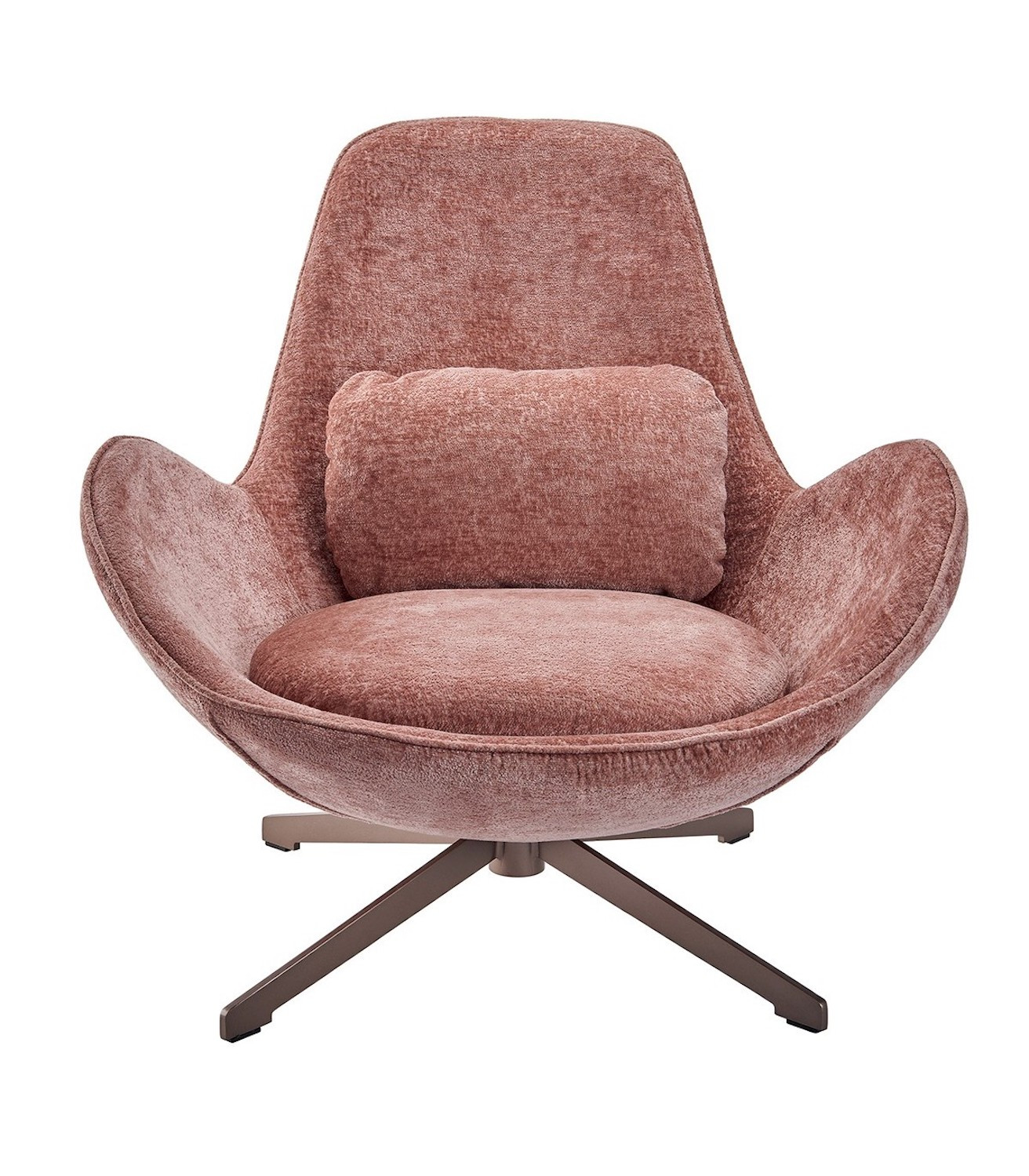 SPACE - Pink swivel armchair in velvet