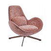 SPACE - Pink swivel armchair in velvet