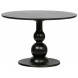 BAROC - Table de repas ronde en bois de manguier noir D120