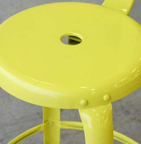 Yellow industrial bar stool