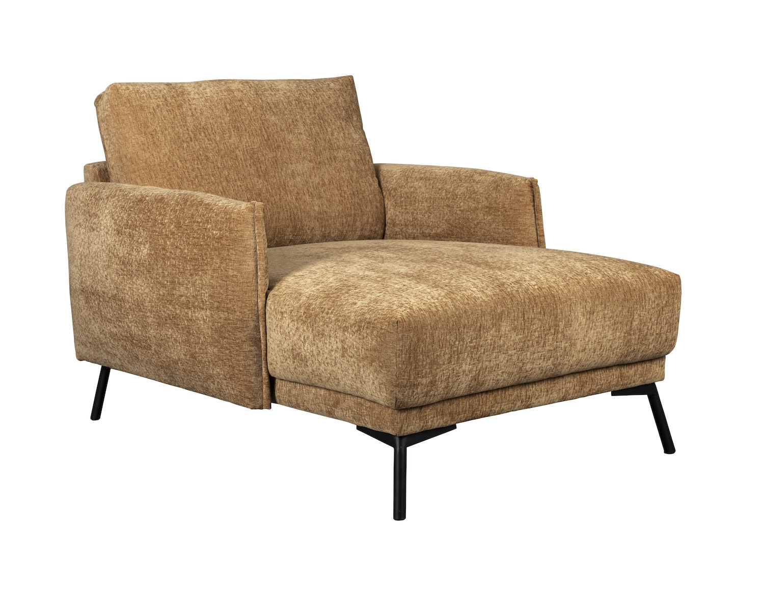 HARPER - Fauteuil lounge en tissu camel