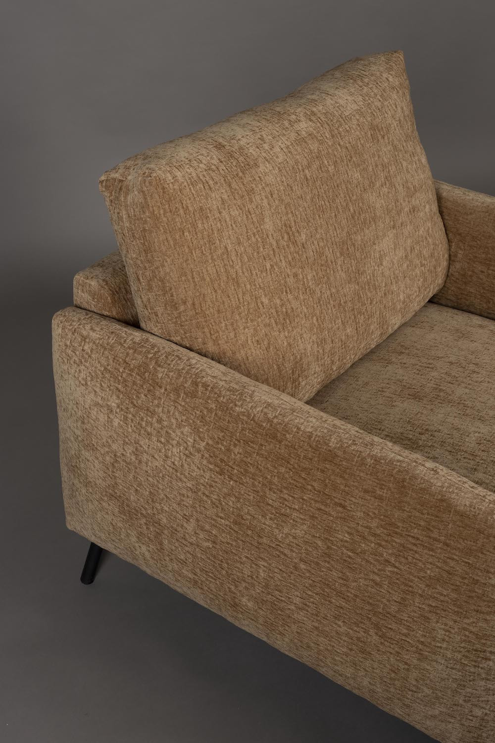 HARPER - Fauteuil lounge en tissu camel