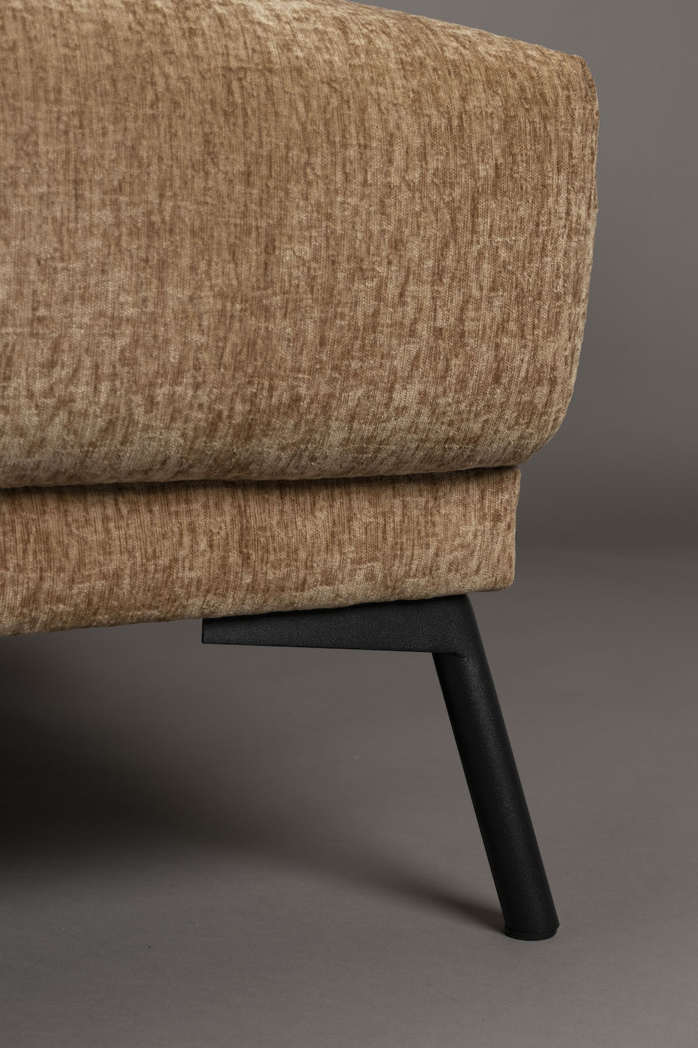 HARPER - Fauteuil lounge en tissu camel