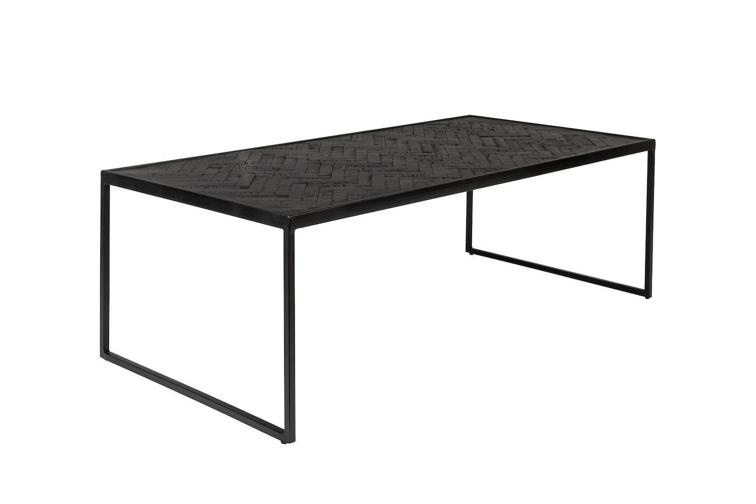 PARKER - Coffee table in black recycled teak