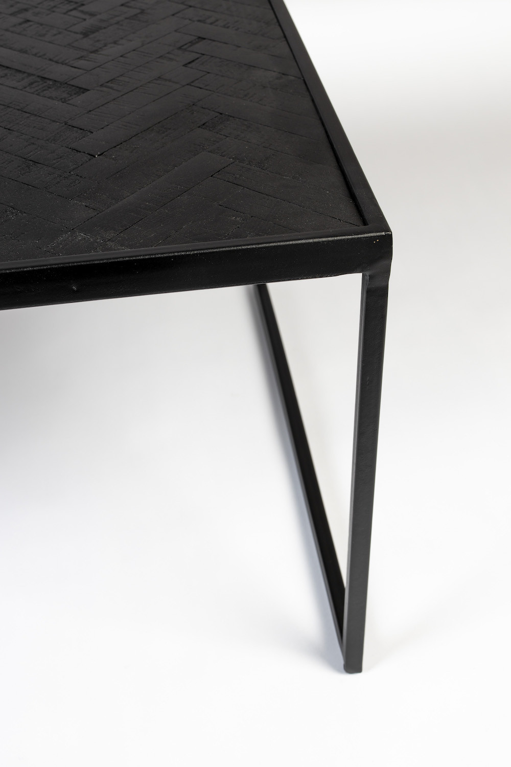 PARKER - Coffee table in black recycled teak