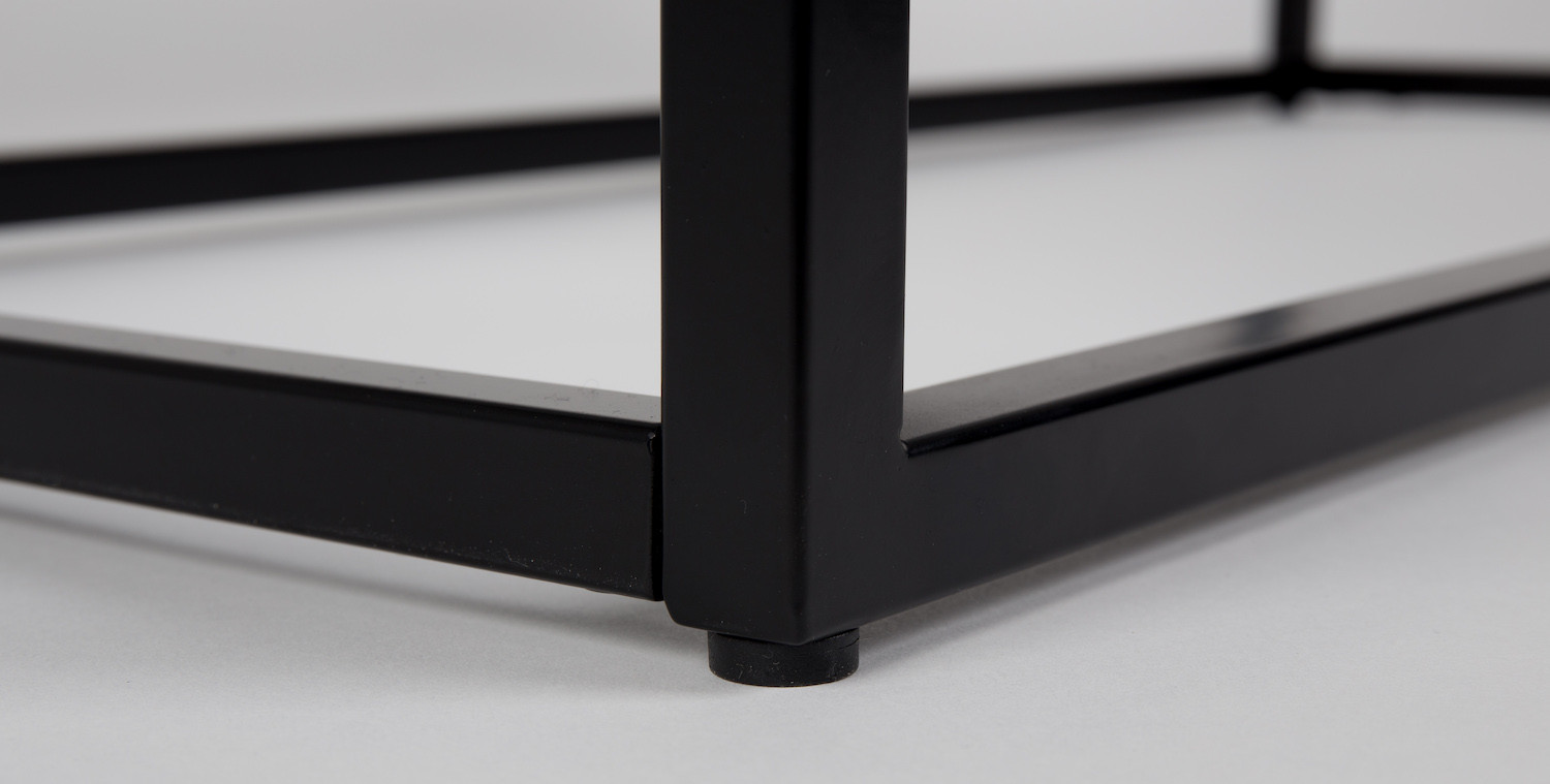 PARKER - Coffee table in black recycled teak