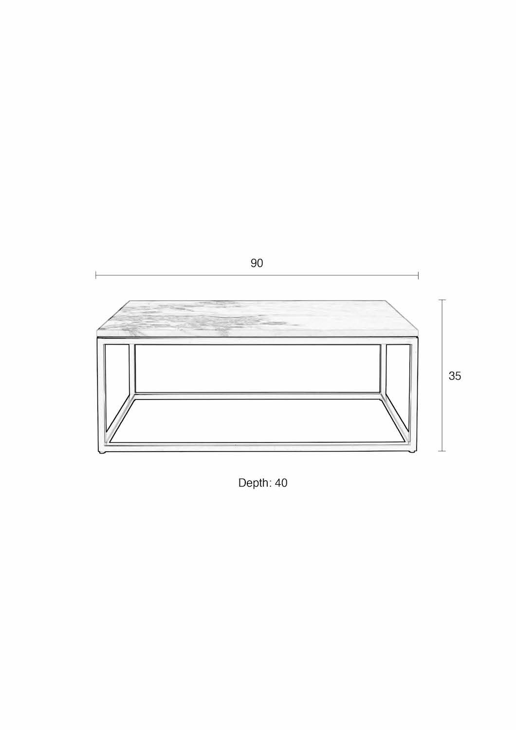 PARKER - Coffee table in black recycled teak