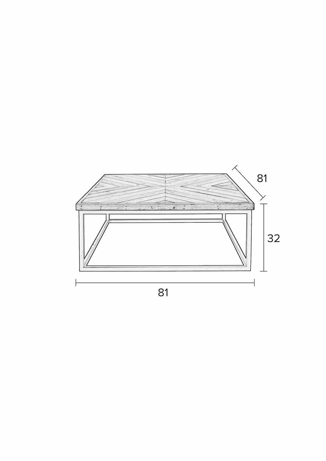 OHIO - Square wood coffe table