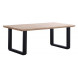 MATIKA - Mesa de comedor extensible de madera clara y acero L 220 cm