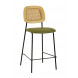 MEMPHIS - PU Leather steel and green wood bar Chair