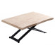 MATIKA  - Table basse rehaussable bois et acier noir L120