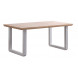 MATIKA - Table repas extensible bois clair et acier blanc L 220