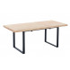 MATIKA - Mesa de comedor extensible de madera clara y acero negro L180