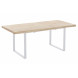 MATIKA - Table repas extensible bois clair et acier blanc L180