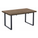 MATIKA - Table repas extensible bois foncé et acier noir L180