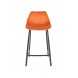 FRANKY 65 - Orange velvet counter stool
