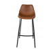 FRANKY 80 - Chaise de bar aspect cuir marron