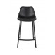 FRANKY 65 - Chaise de comptoir aspect cuir noir