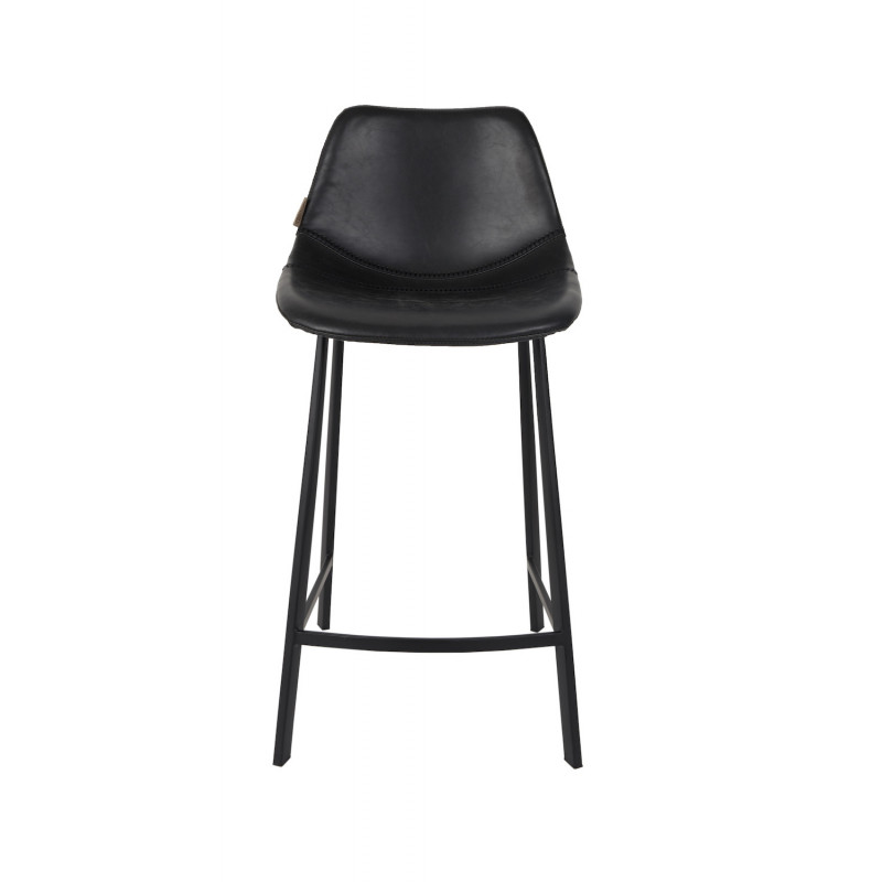 Black leather chair or seat bar stool