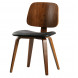 CHARLES - Imitation leather and wood chair Walnut