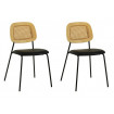 MEMPHIS - Faux Leather and Black Wood Dining Chair