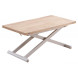 PRATIK - Tavolino trasformabile in legno e acciaio bianco