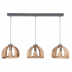 Suspension Bois Dome, 3 abat-jours