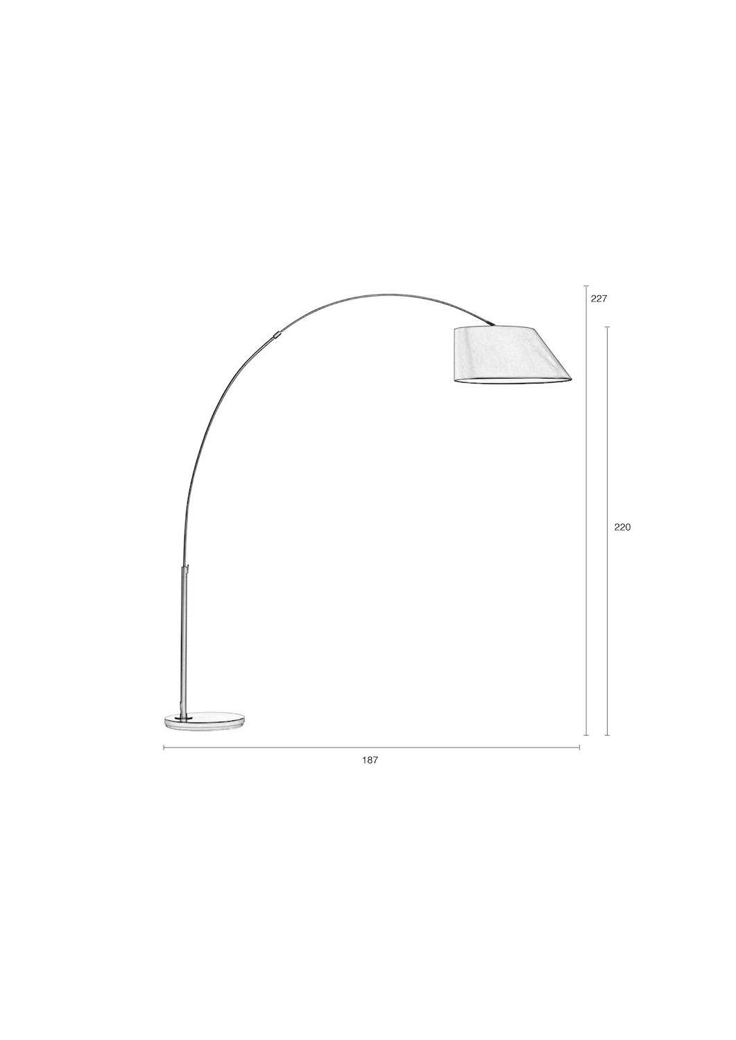 Lámpara de pie de diseño Arc XXL 3446