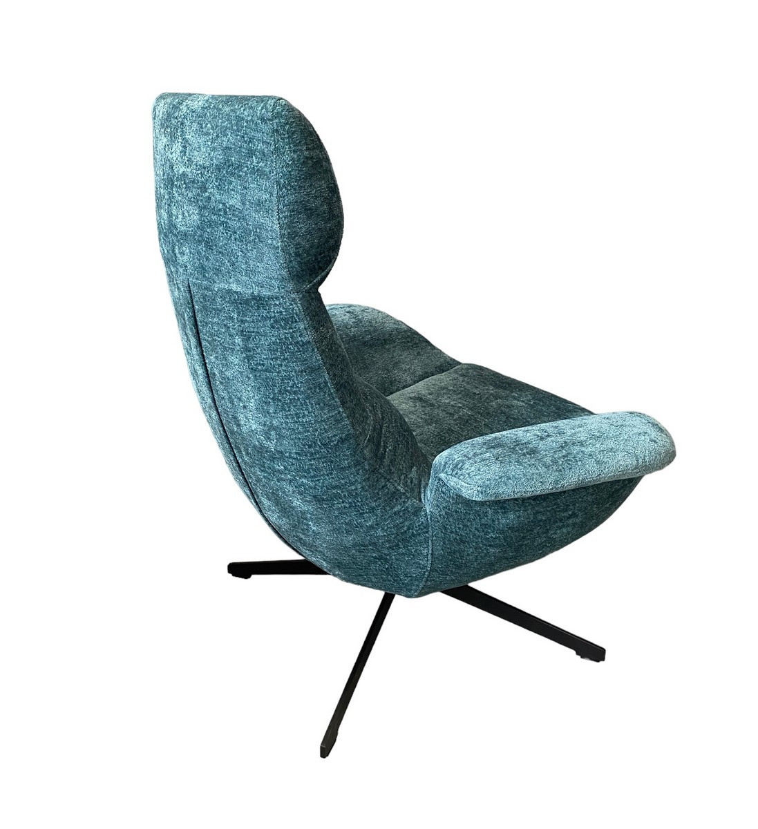 ASTI - Fauteuil rotatif en velours bleu