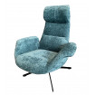 ASTI - Fauteuil confortable en velours bleu