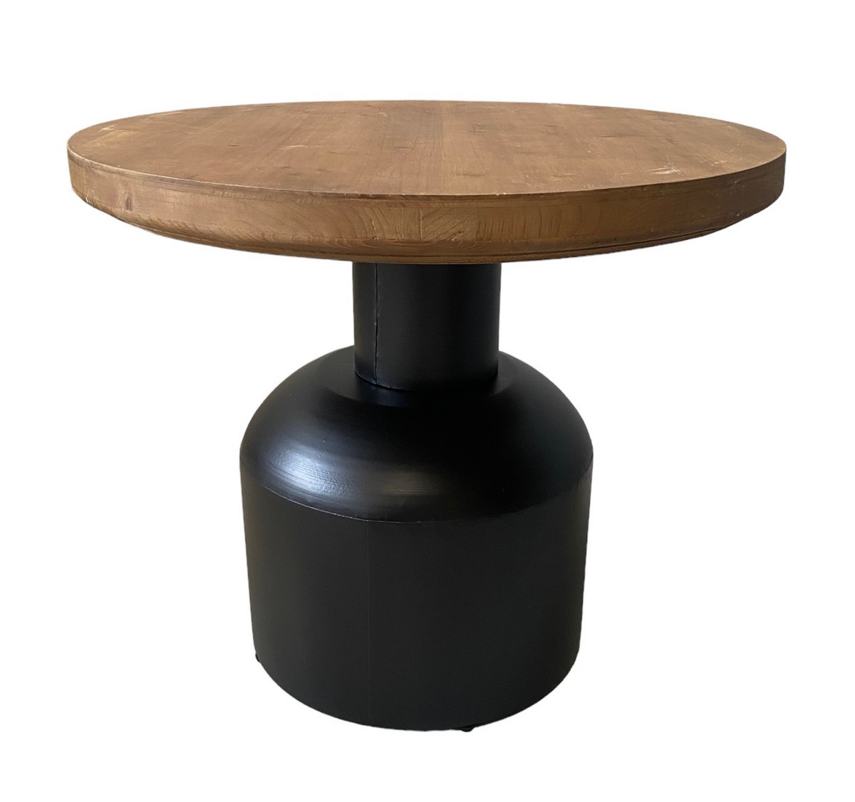 Table basse bois et acier ronde noir D60