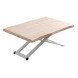 MATIKA  - Table basse rehaussable bois et acier blanc L120