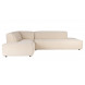 FAT FREDDY - Großes Ecksofa links in Velours, creme