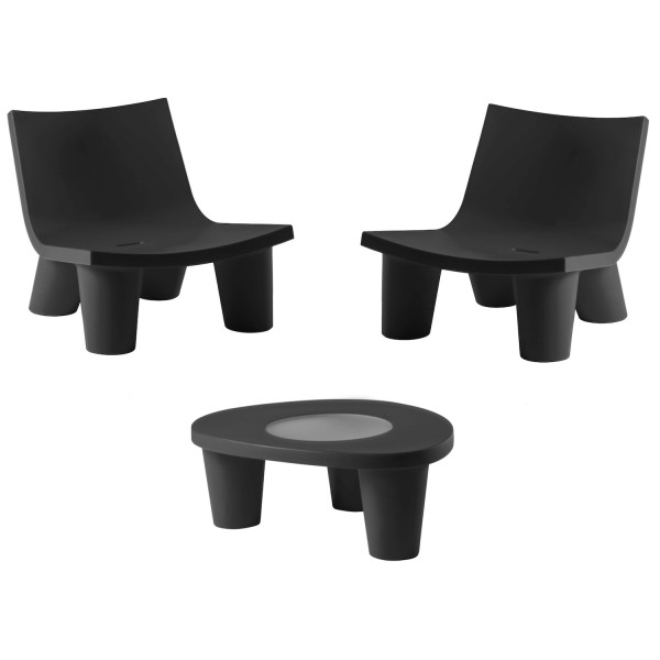 Conjunto de muebles de jardín Low Lita Slide gris oscuro