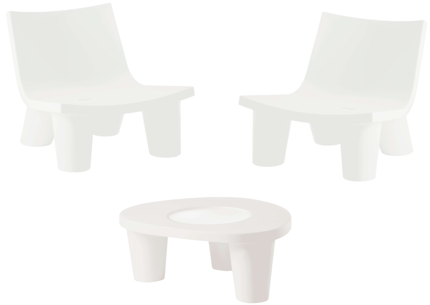 Conjunto de muebles de jardín Low Lita Slide blanco