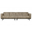 STATEMENT - Eco leather grey fabric 4 seaters sofa