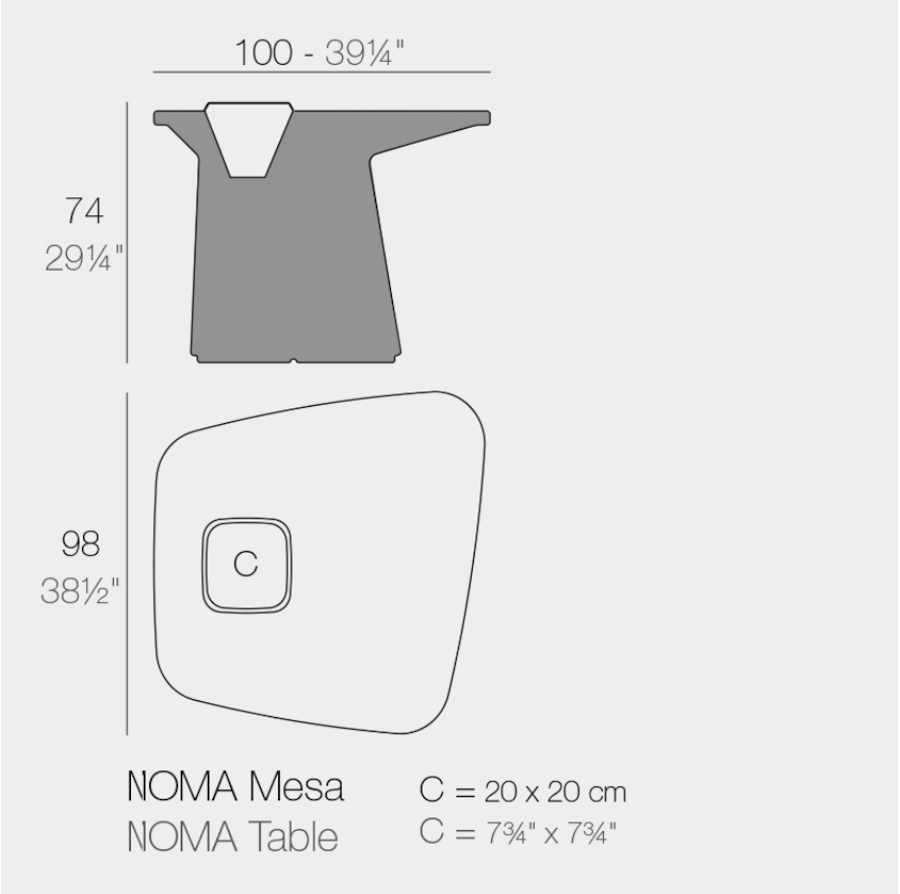 Table blanche de repas Moma Vondom