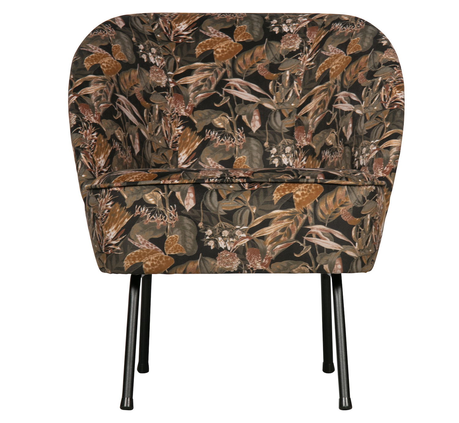 VOGUE - Fauteuil velours motifs floral noir