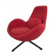 SPACE - Red fabric swivel armchair