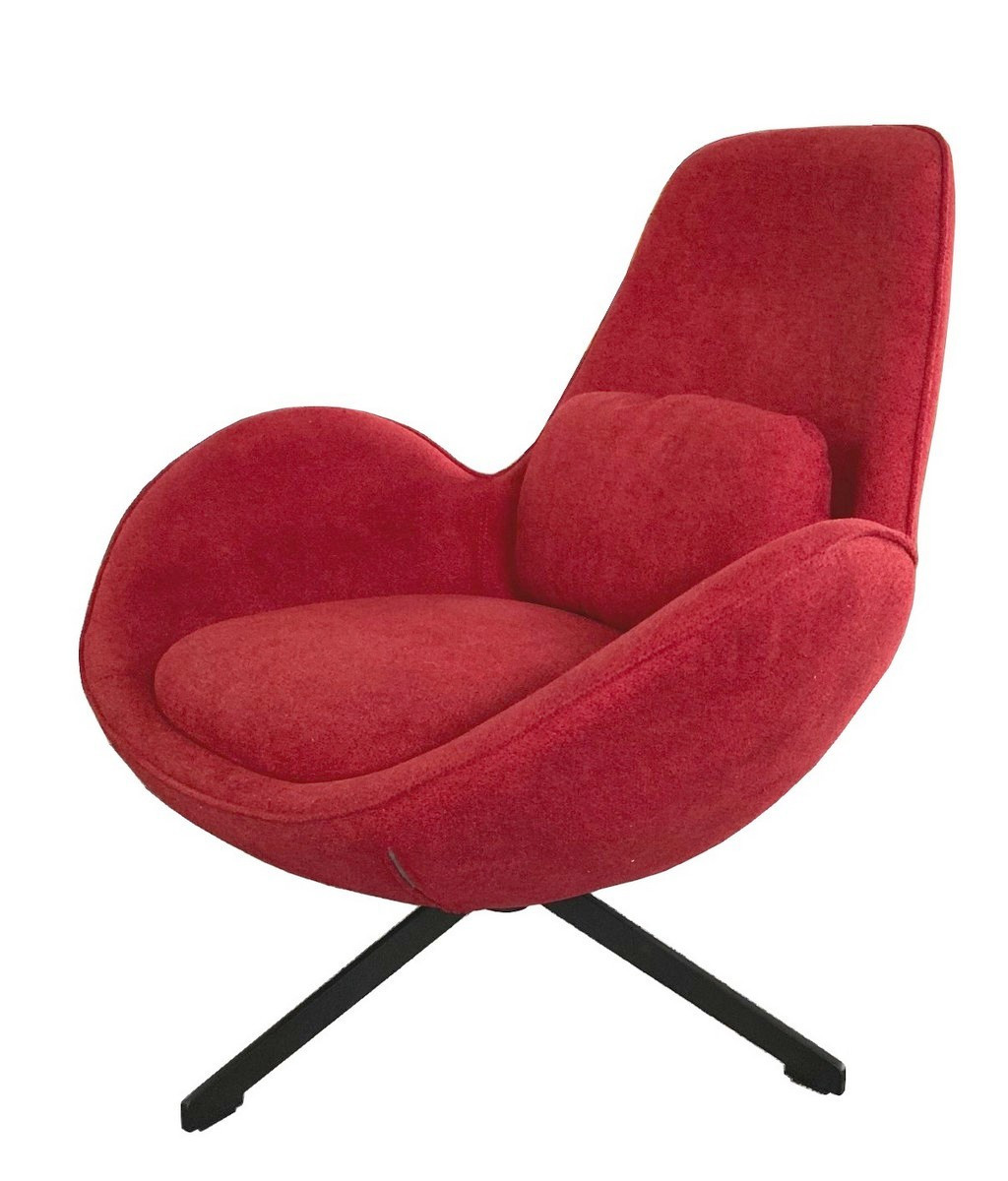 SPACE - Contemporary armchair in red velvet