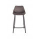 FRANKY 65 - Grey velvet counter stool