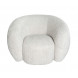 MOON - Rotating armchair in white bouclé fabric